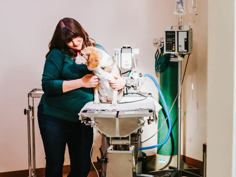 Dr. Bason with a patient in the surgical suite.